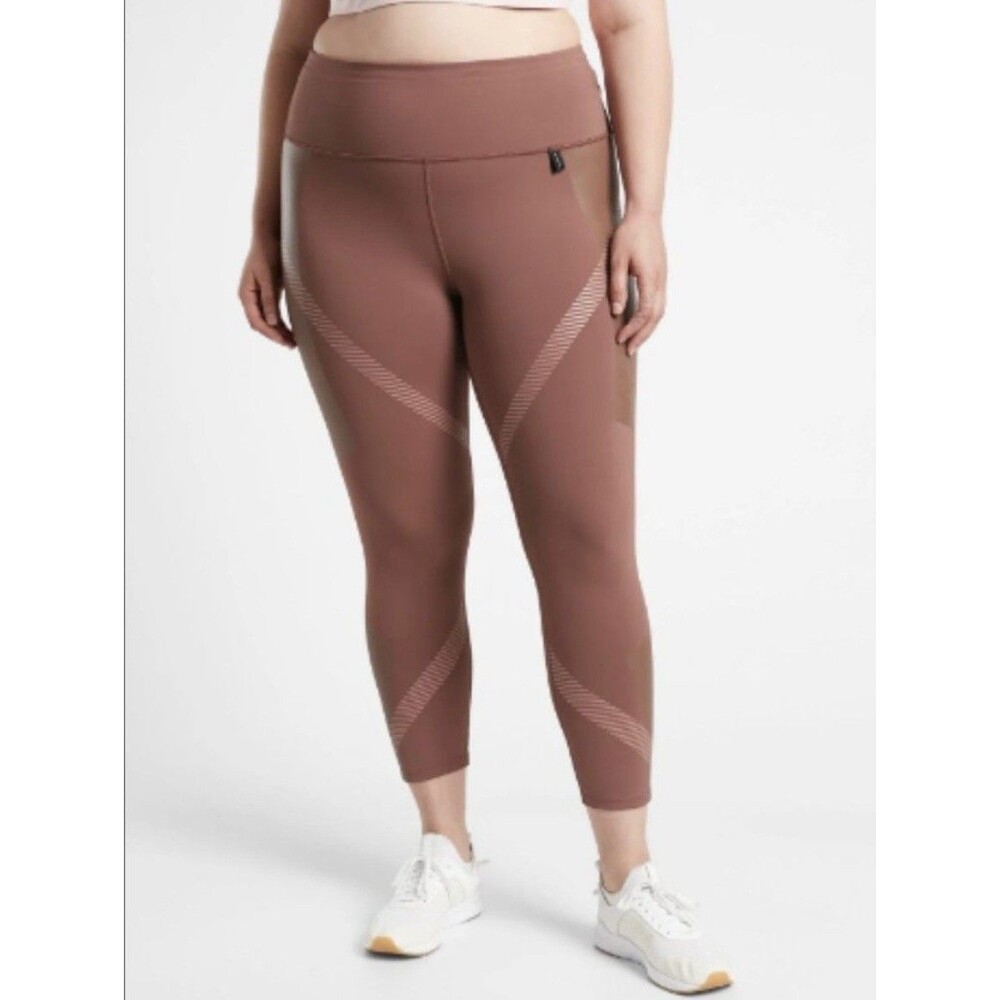 NWT $109 1X Plus Size Athleta Allyson Felix Hearth Rose Legend 7/8 Tight #980386
